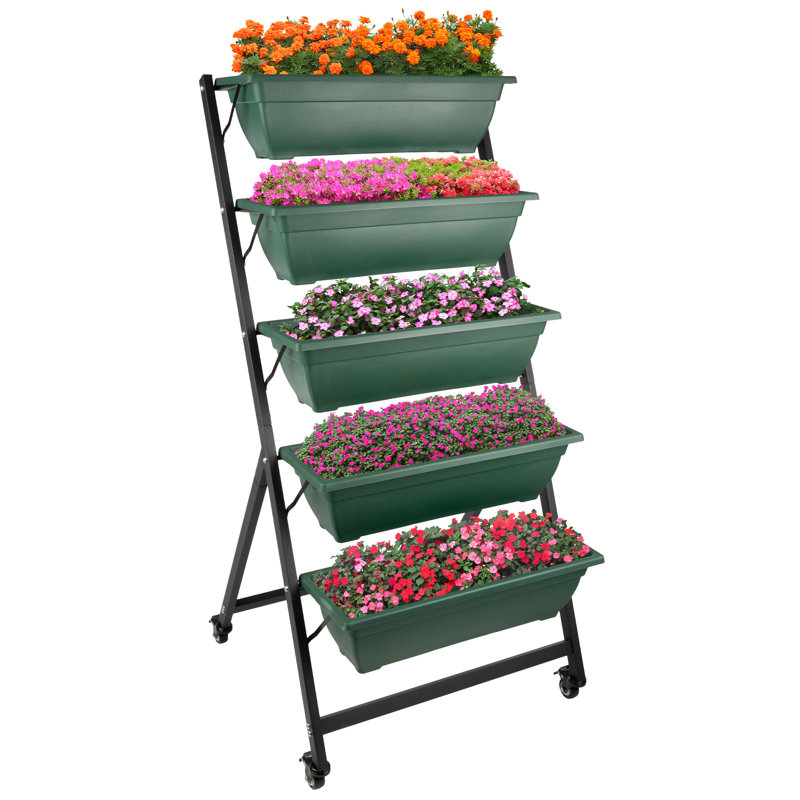 Clymer Raised Garden Beds - 5 Tier Vertical Garden Planter - Planters for Outdoor Plants - Gardening and Greenhouse Accessories by Pure Garden