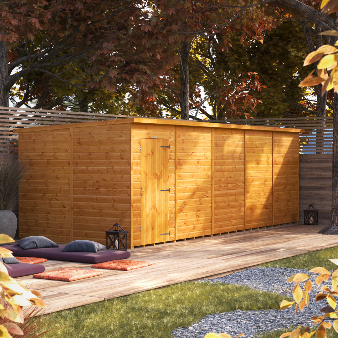 Powersheds 20 x 8ft Timber Tongue & Groove Windowless Pent Garden Shed