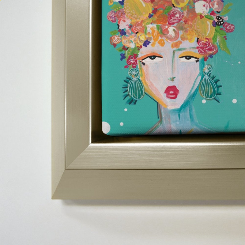 "Floral Lady Turquoise" par Nola James - Impression sur toile