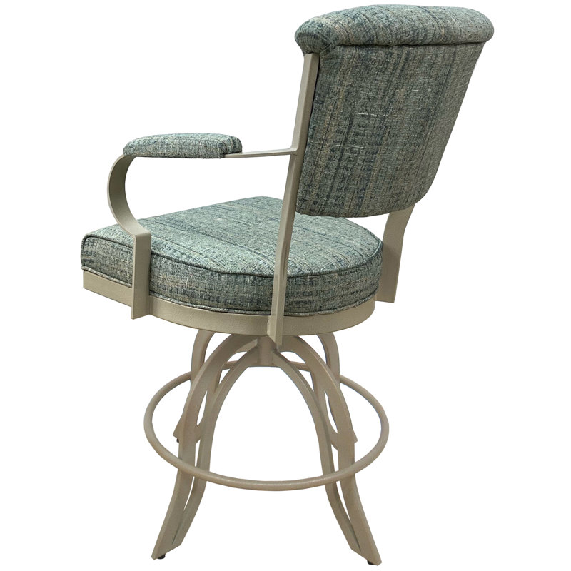 Racqual Swivel Metal Bar Stool 30" Seat, Counter Stool (26” Seat Height), Beige, Aquatint
