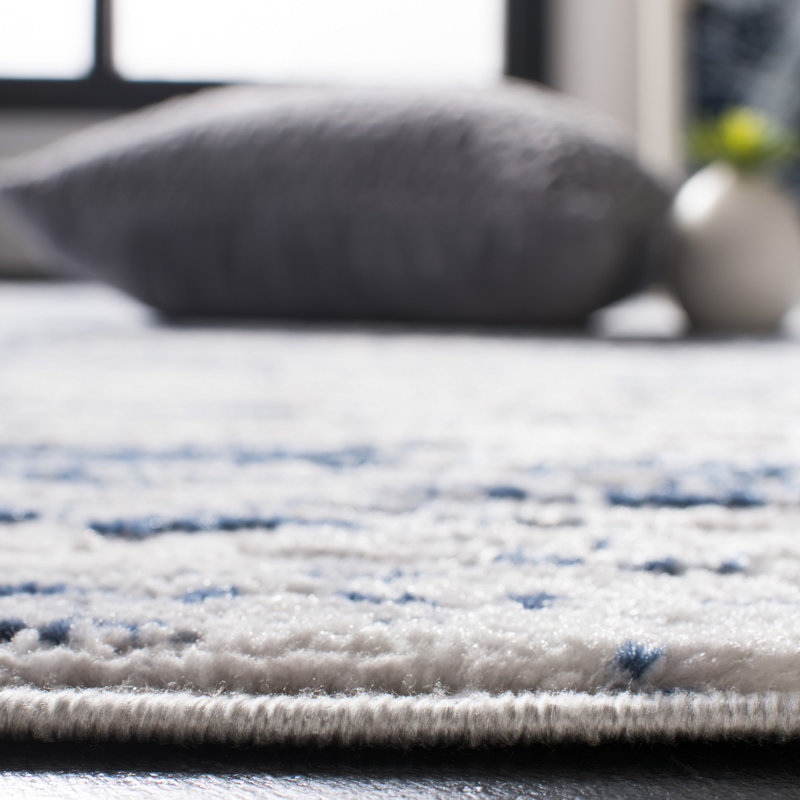 Tapis abstrait tissé à la machine Greely, Carré 8 pi