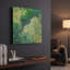 «Blue Lagoon Abstract 1» par Jean Plout, art mural en métal doré, 12 po x 12 po-558317882