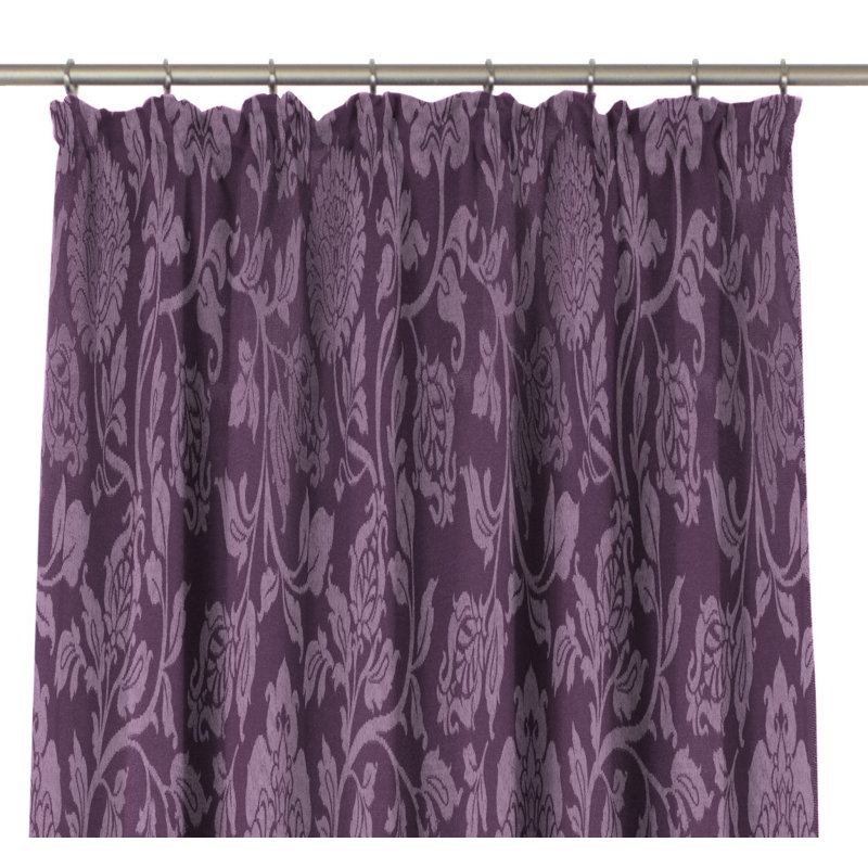 Loman Pencil Pleat Single Curtain, opaque, Purple, 132cm Width x 225cm Drop