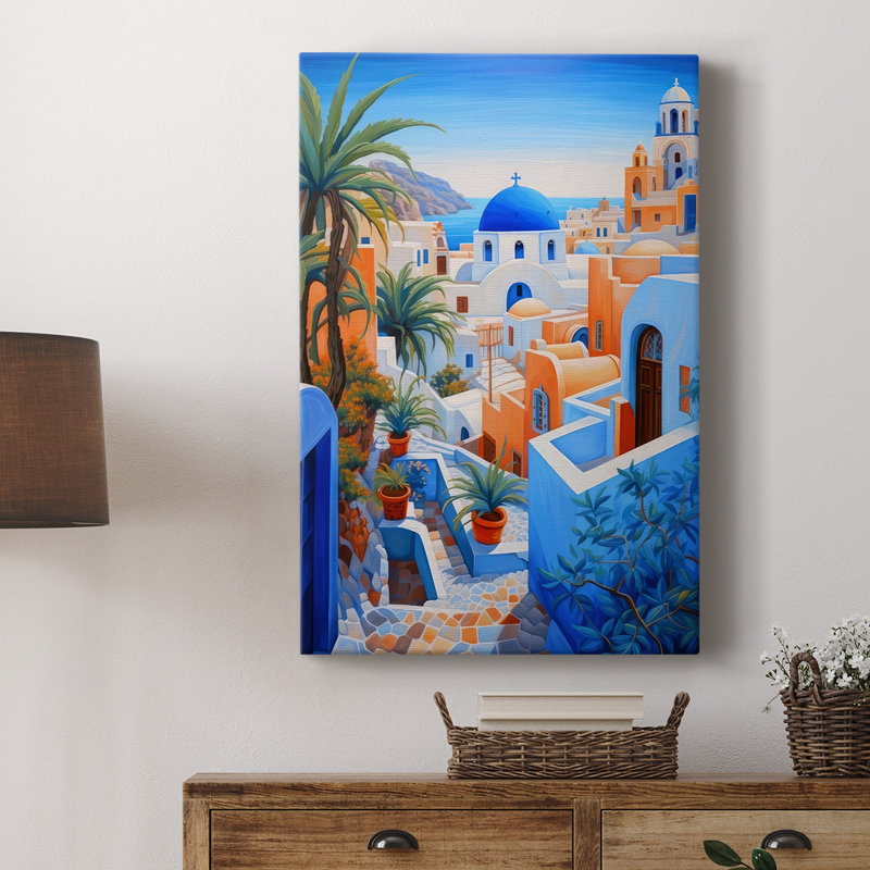 Oia Caldera I -Galerie enveloppée Cavas, H 60 po x l 40 po