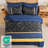 7-Piece Stripe Geometric Comforter Set, Soft Microfiber All-Season Complete Bedding Set-122815469-122815467
