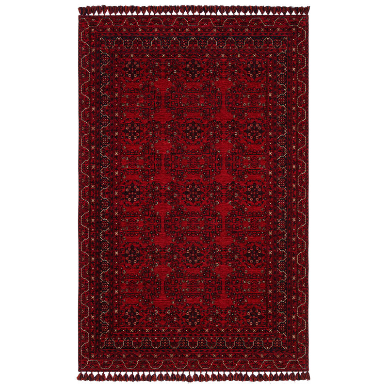 Luxueux tapis tissé à la machine, rouge, 47,2 po x 70,9 po | 88% chenille acrylique et 12% polyester, 2,2 lb / pied carré | Dessous antidérapant, tissage plat, facile à nettoyer avec aspirateur et détachant | Idéal pour le salon et la chambre à coucher