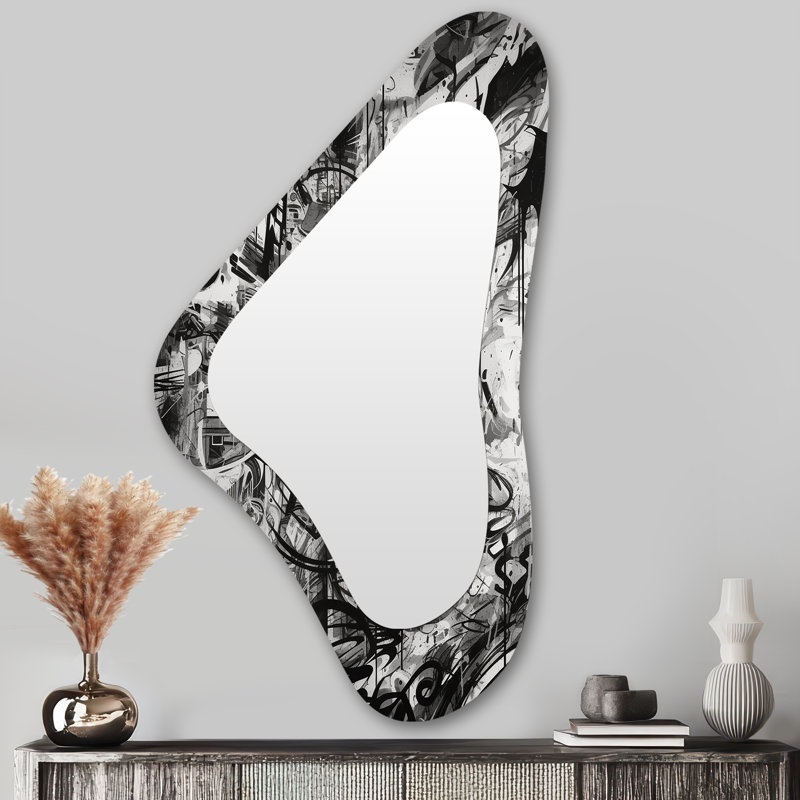 Miroir mural noir et blanc Graffiti Cosmic II - Abstract