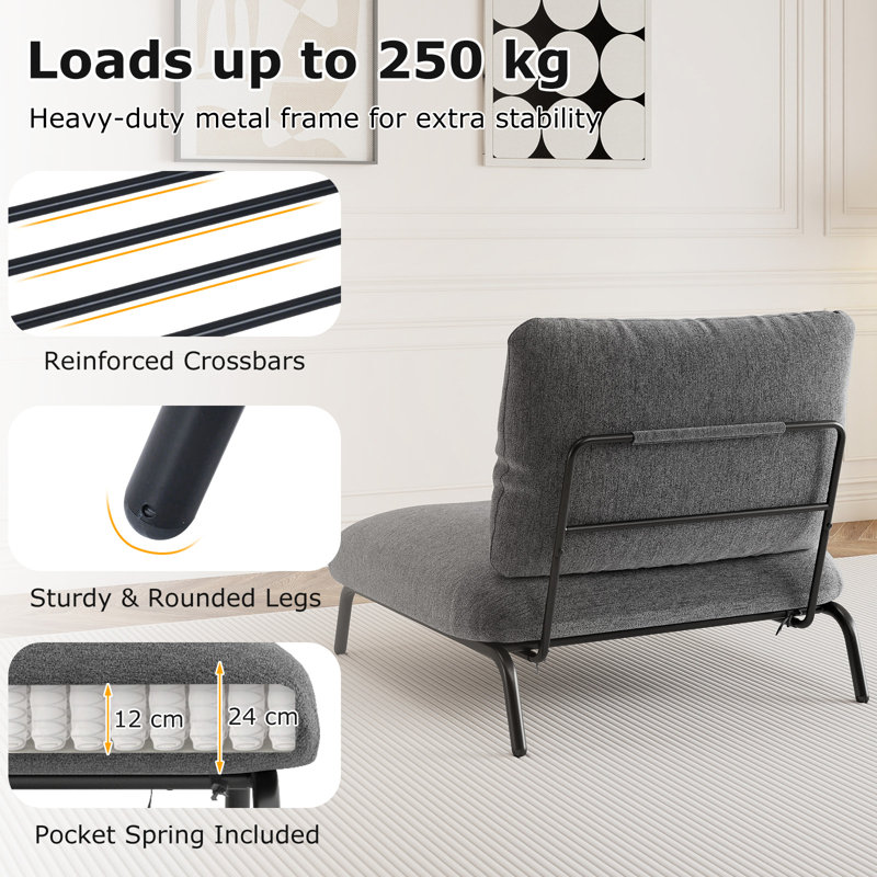Upholstered Accent Chair, Grey