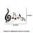 26 Inch Handmade Metal Wall Mount Accent Decor with Musical Notes and Treble Clef, Black, Red