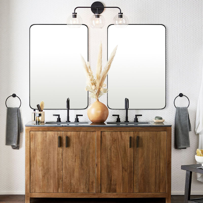 Miroir de salle de bain Kengston, 36 po x 24 po, Bronze frotté à l'huile