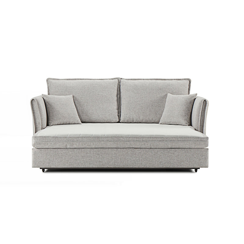 Canapé-lit modulaire avec rangement et 2 coussins décoratifs