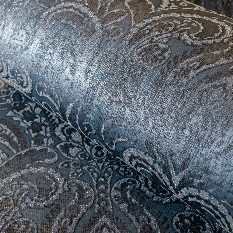 Adonea Aphrodite Glass Beads 3D Embossed 33' L x 21" W Wallpaper Roll, Midnight Blue