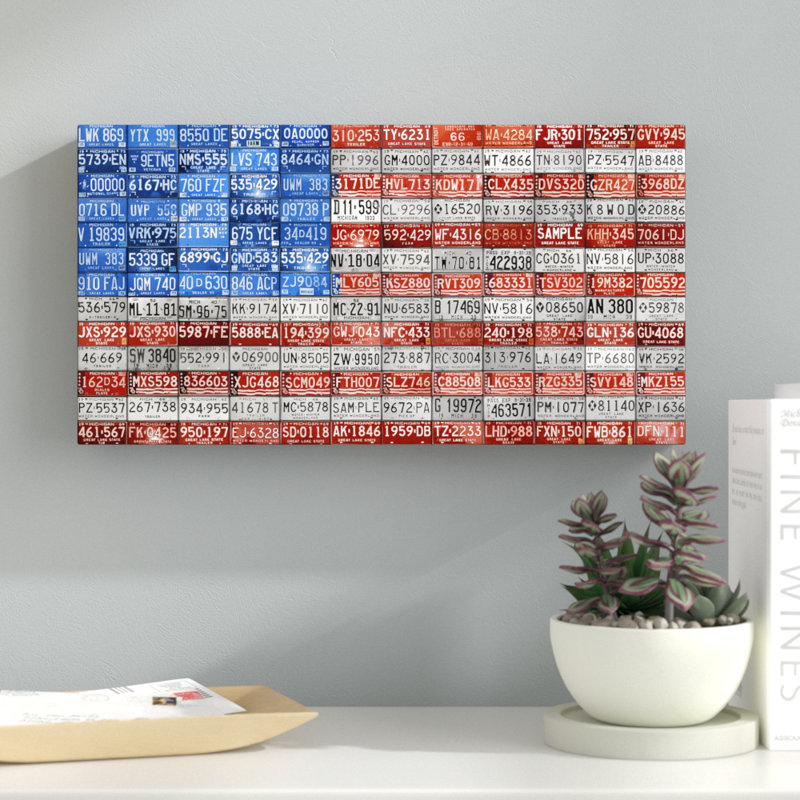 « michigan flag », impression sur toile tendue, H 10 po x l 19 po x P 2 po