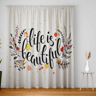 Life is Beautiful Blackout Window Curtains - Home Decor Pair