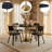 Leisuremod Bristol 31" Round Dining Table, Modern Small Space Kitchen Table with Gold Pedestal Base, Mid-Century Bistro Beveled Table Top for Breakfast Nook-777603145