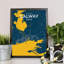Galway City Map - No Frame Print-1911723019