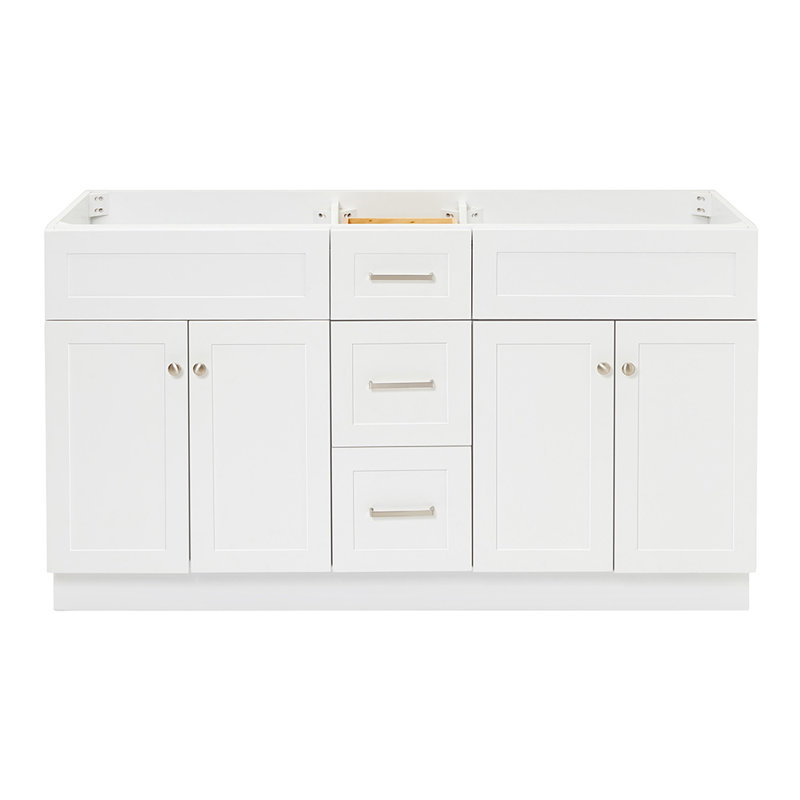 Paulla 60'' W Double Bathroom Vanity Base, White