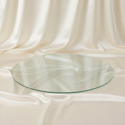 Plateau de table rond en verre trempé de 20 po, remplacement de verre trempé biseauté de 1/4 po ou tables basses et de salle à manger