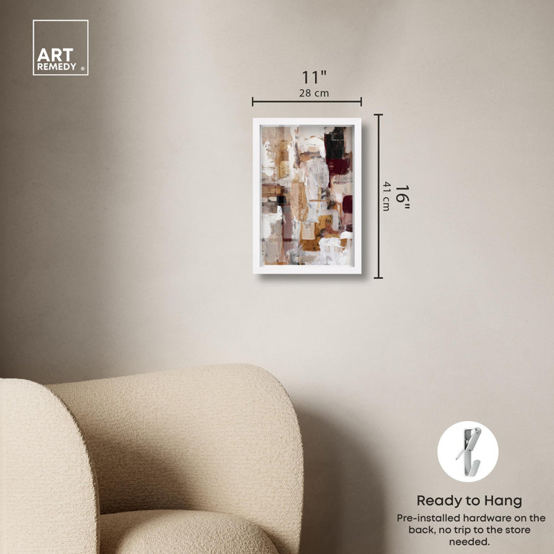 Décoration abstraite abstraite Harmony II par Art Remedy, cadre blanc, 10 x 15, Cadre blanc, H 16 po x l 11 po