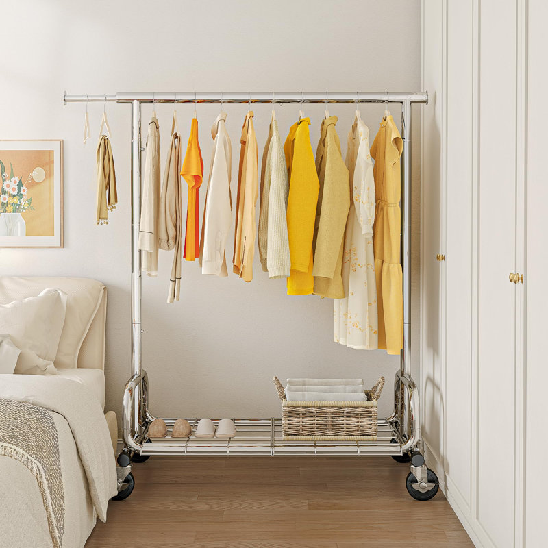 Adjustable Rolling Clothing Rack