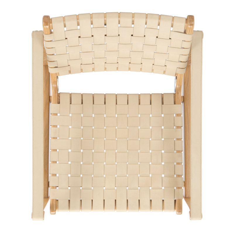 Armchair, Natural, White Genuine Leather