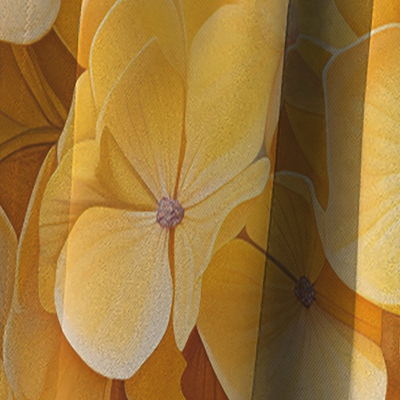 Hydrangée jaune - Golden Radiance - rideau hydrangée - rideau occultant à motif floral - 1 panneau, L 52 po x L 120 po