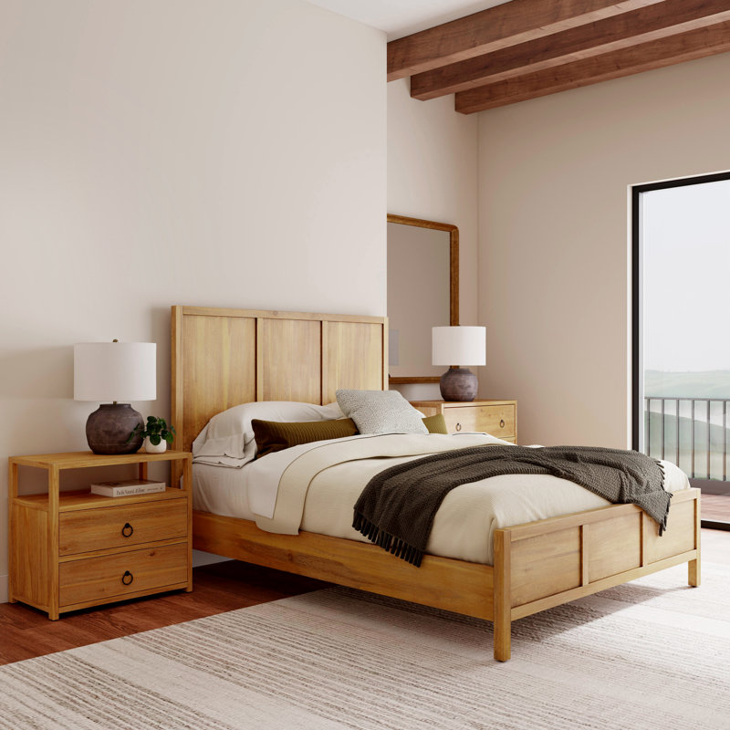 Elin Queen Platform Bed, Natural