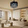 Black Crystal Invisible Ceiling Fan Light - 3 Color Dimmer W/ Remote Control - Ceiling Light Fixture