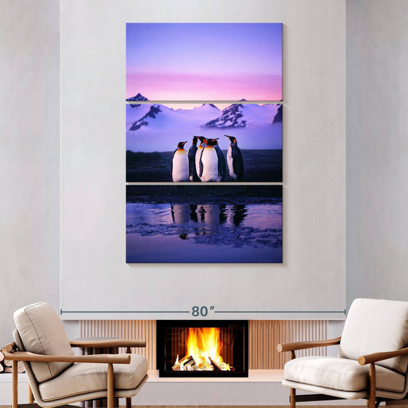 Brampt Huddled Penguins, 74" H x 48" W