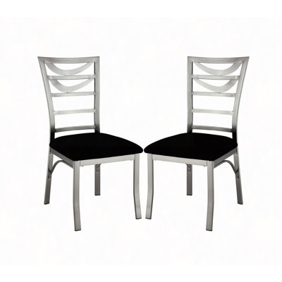 Métal 2 pièces Chaises de salle à manger Siège en microfibre