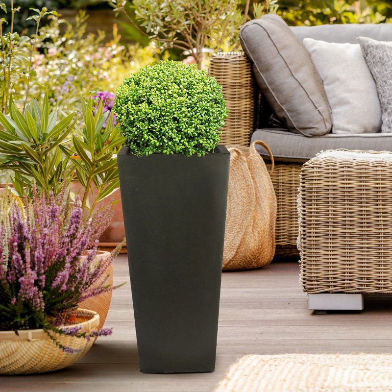Plant Pot, 65cm H x 32cm W x 32cm D, Black