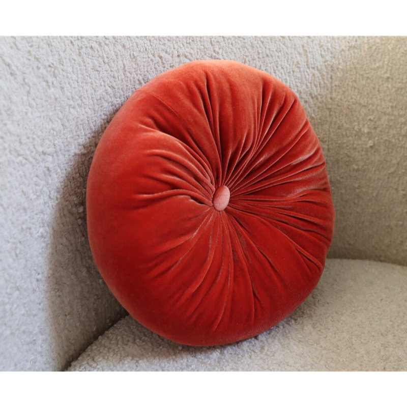 Coussin Therese, H 12 po x l 12 po, Orange brûlé