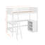 Lit mezzanine simple avec tablettes et bureau