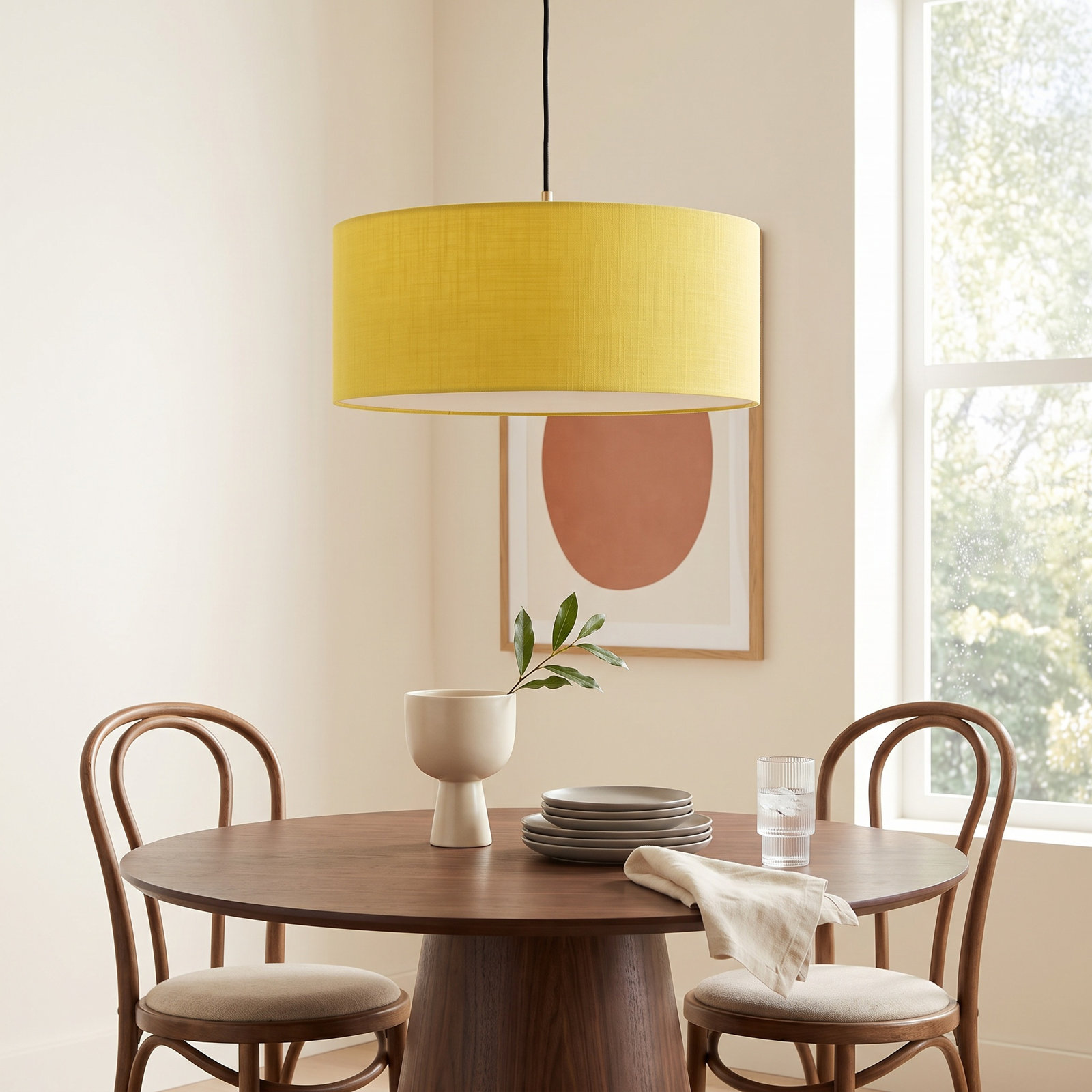 Pendant Kit Stretch Linen Single Pendant, Mustard