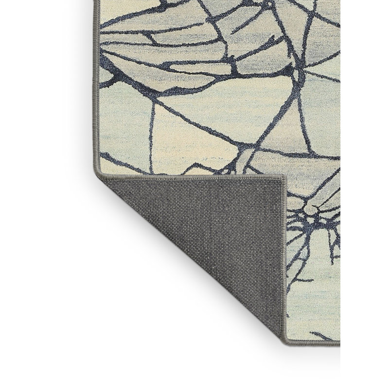 Tapis contemporain gris / vert, Rectangle 8 pi 0 po x 10 pi 0 po