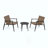 Modern Outdoor Chat Set, 2 PE Rattan Chairs + Steel & Tempered Glass Side Table – Durable & Stylish
