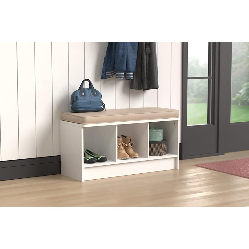 Cubeicals 3-Cube Storage Bench, White, White