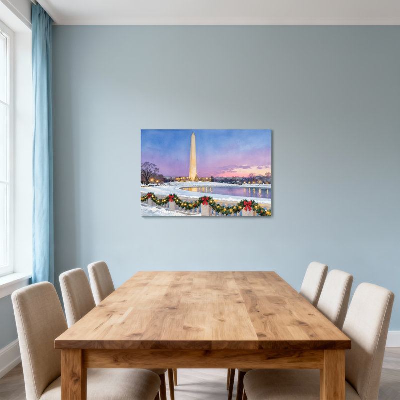 Scène de Noël de Noël de Washington, H 28 po x l 40 po