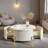 Accent Table, Round Coffee Table with 2 Storage Drawers