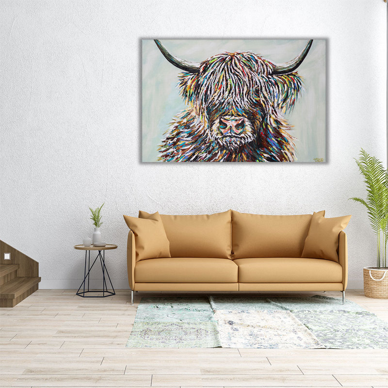 Woolly Highland II - reproduction d'art sur toile, H 20 po x l 30 po