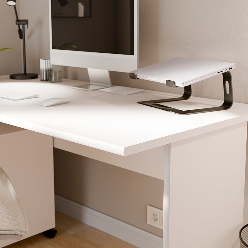 Tempra2 Particle Board / Chipboard Writing Desk, 72 cm H x 144 cm W x 72 cm D, White
