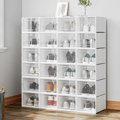 Stackable Shoe Storage Box (Set of 24)