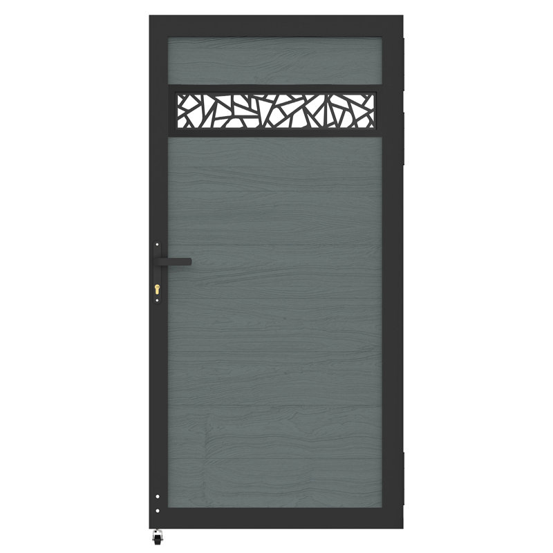Barrière d'intimité décorative 6 pi H * 3 pi W avec cadre en métal et trousses de boutons, H 6 pi x l 3 pi, Gris, Prisme
