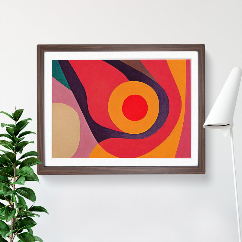 Marvellous Modern Abstract - Single Picture Frame Print, 46cm H x 64cm W x 2cm D, Walnut