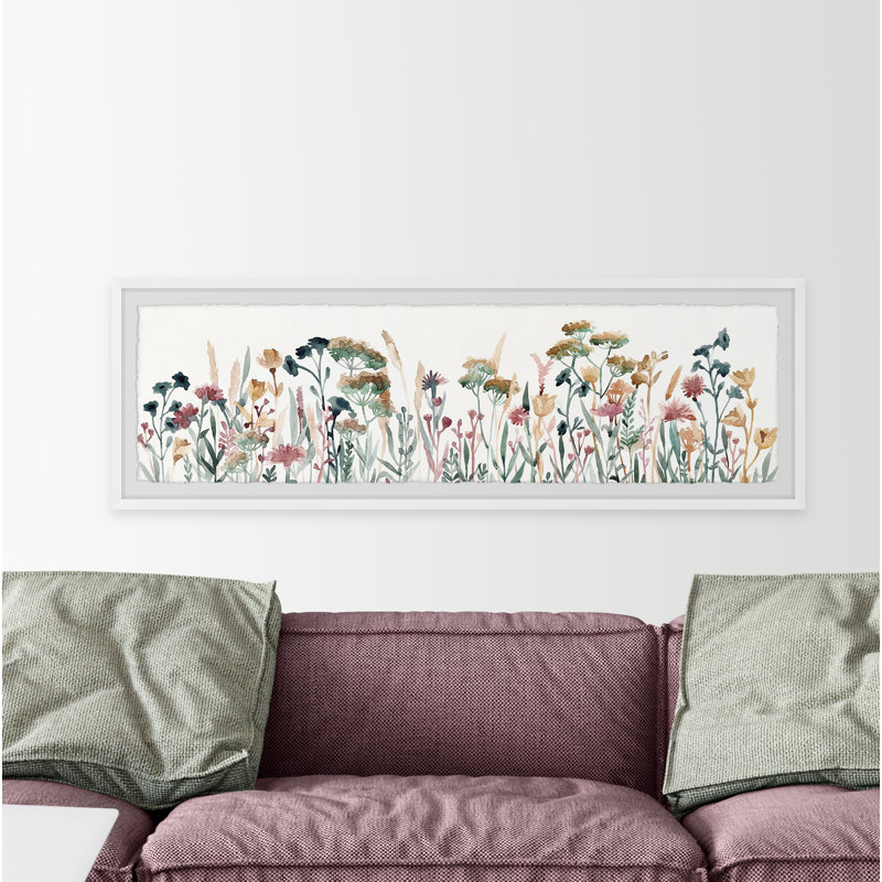 Fleurs fascinantes-impression sur papier encadrée, H 10 po x l 30 po x P 1,5 po