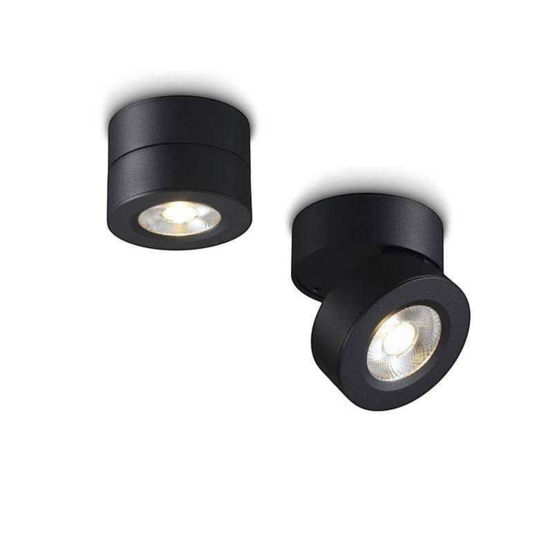 UltraBeam 5 Watt LED White Adjustable Round Ceiling Spot Light, Black