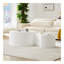 Ensemble de 2 tables gigognes blanches en MDF Handcraft relief pour salon / bureau / espace de loisirs