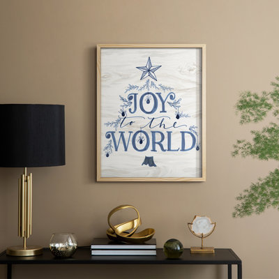 «Joy to the World», reproduction encadrée - bois massif