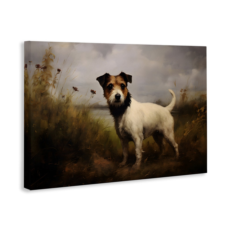 «Jack Russell Terrier», art mural sur toile par Petal Prints Design, H 20 po x l 30 po