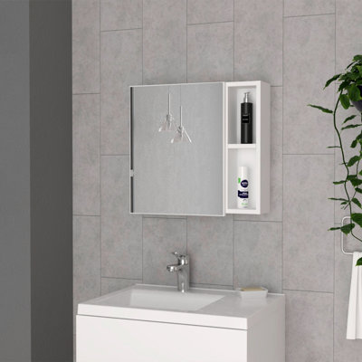 Armoire à pharmacie à une porte de 18 po, deux tablettes extérieures et trois tablettes intérieures